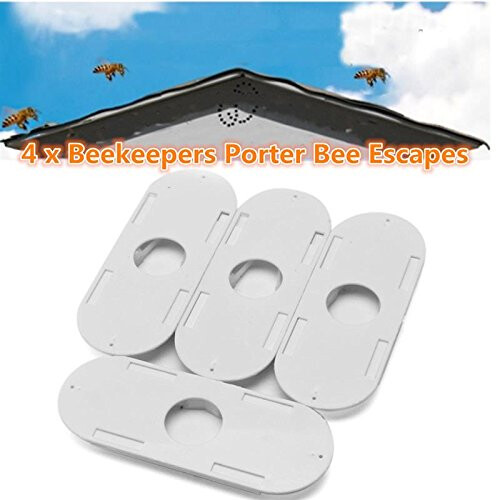 Plastic Bee Escape Set 4pcs Beekeeping Equipment OneWay Bee Control Quick Honey Harvest White 2.2cm