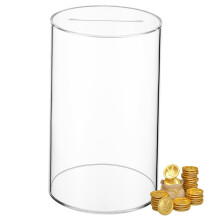 Clear Acrylic Piggy Bank Money Saving Box with Visible Savings Progress and BreaktoOpen Design