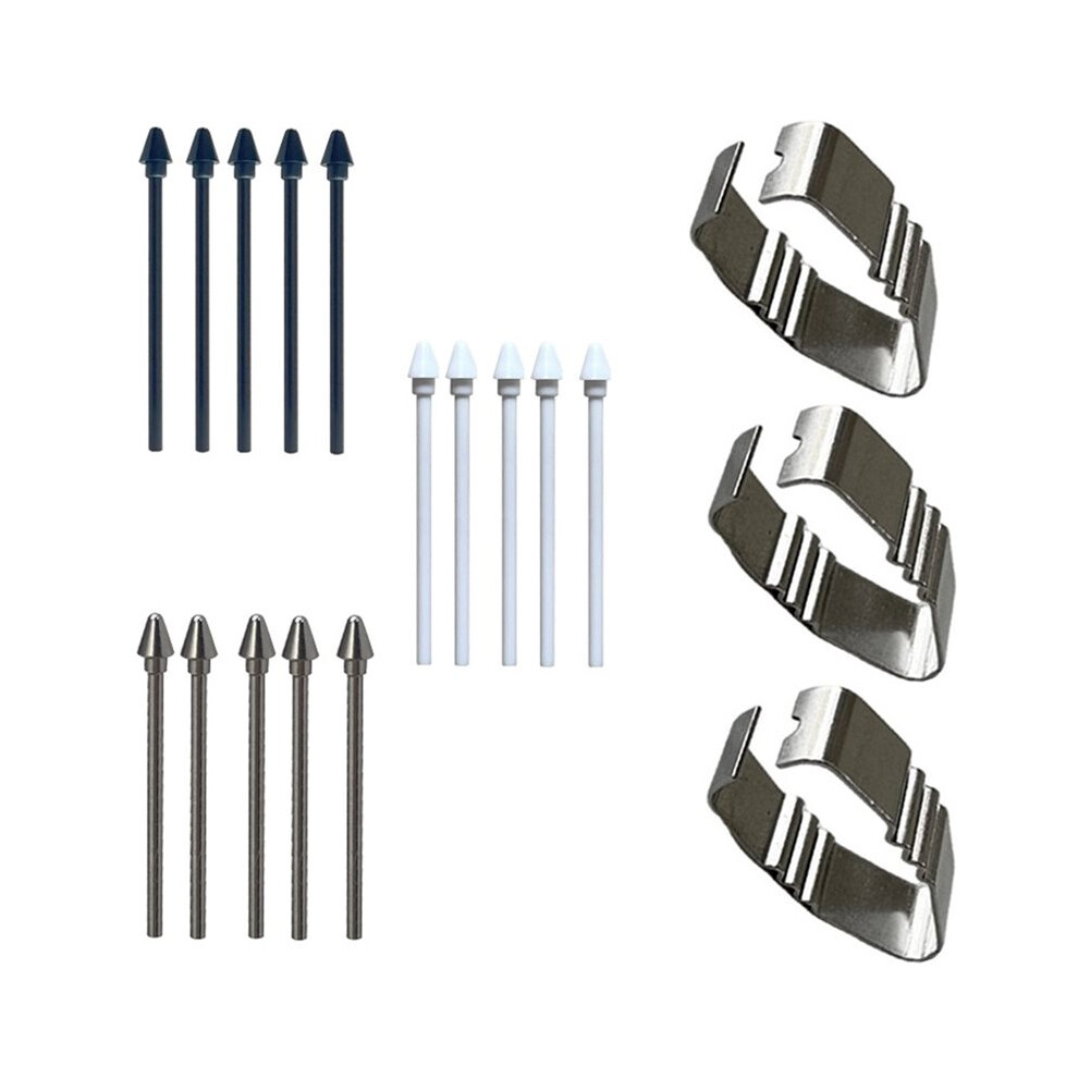 15Pcs Stylus Tips For Tab S11/S11 Ultra 5Pcs Metal Nibs+10Pcs Nibs Replace Pen Tip White/Black 6031598836898