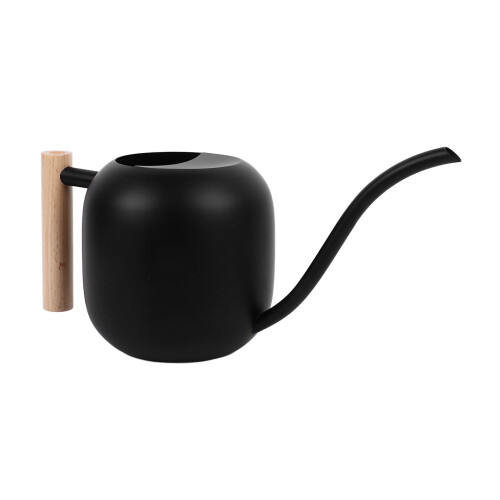Long Spout Watering Can Black 1.2L Beechwood