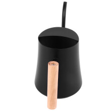 Stainless Long Spout Pot 1L Beech Wood Matte Black