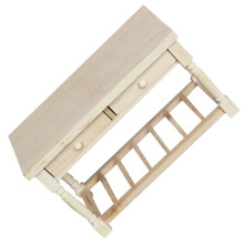 Miniature Wooden Desk Dollhouse Furniture with Realistic Design for Home Decor and Photography Props