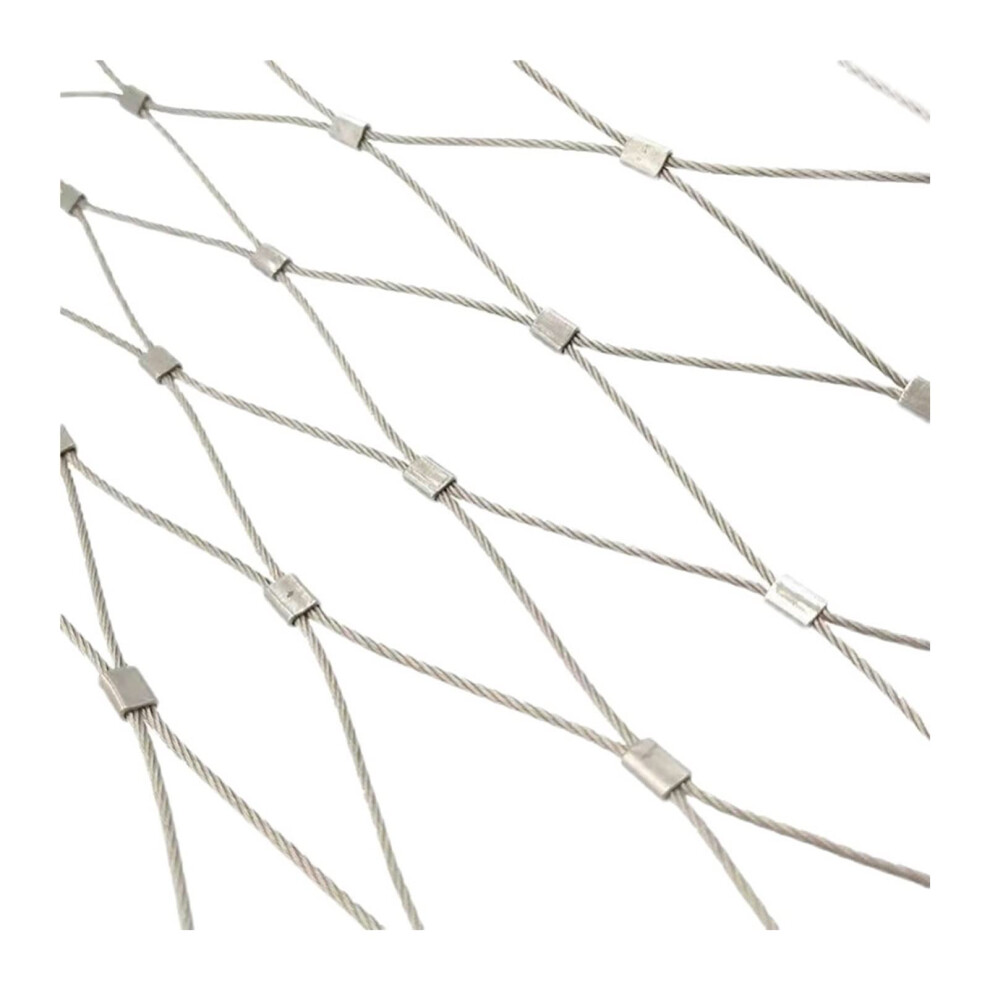 304 Stainless Steel Wire Mesh Fence For Balcony And Garden, ChildâPet Safety Barrier, Silver 1X1m 9073542941897