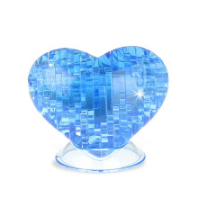 3D Crystal Heart Puzzle for Adults DIY 3D Assembly Sparkling Crystal Design Romantic Gift Blue