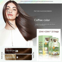 (Coffee)Natural Plant Hair Color Changea Box Of 10 Bags Of Bubble Hair Dye, Each Containing 10pcs