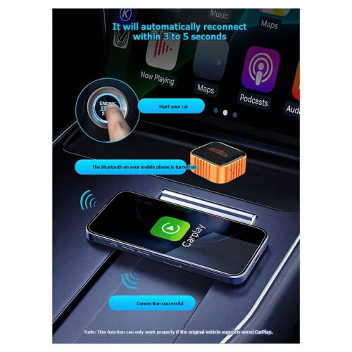 Car Connectivity Adapter, CarPlay Box, Upgrade Kit, Wireless Smartphone Connectivity, Android Auto Module 2
