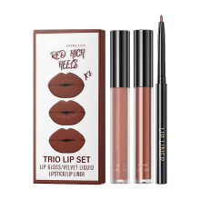 Lip Gloss Set Matte Lip Gloss Trio 50 Pieces Non Sticky Long Lasting Hydrating with Precise Lip Liner