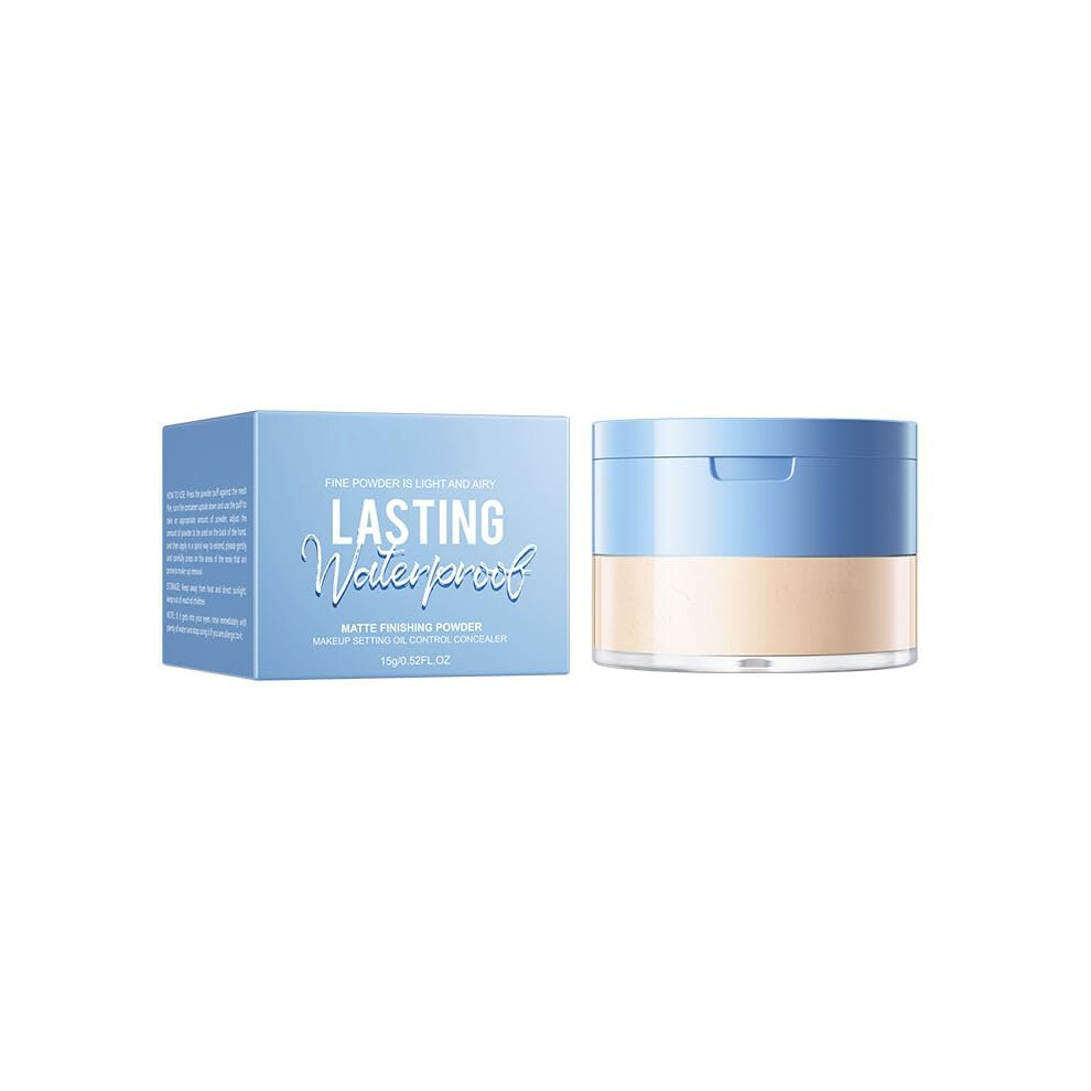 Ivory/White Long Lasting Matte Loose Setting Powder Compact Â Lightweight Waterproof Oil Control Face Makeup