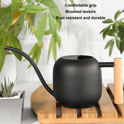 Long Spout Watering Can Black 1.2L Beechwood 2