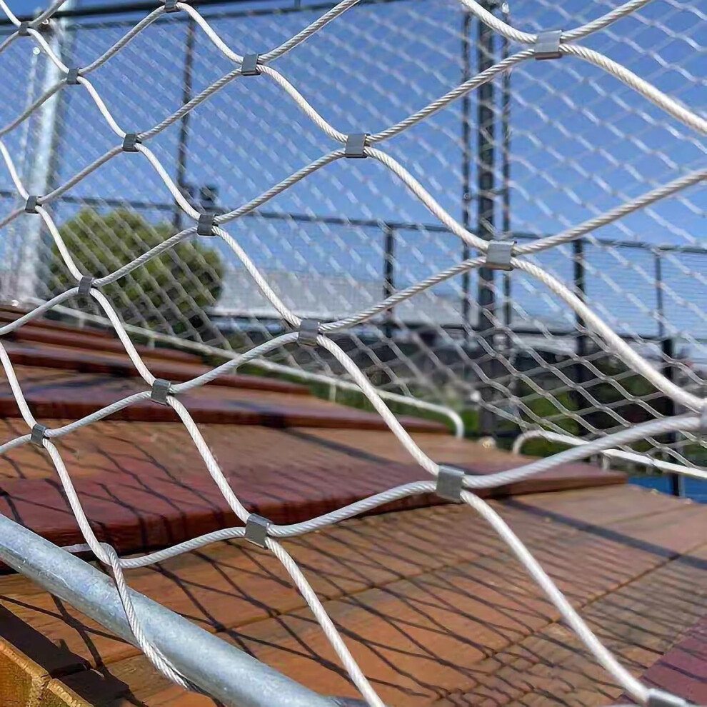 304 Stainless Steel Wire Rope Mesh Antifall Safety Net 1.5X7m Corrosion Resistant Flexible For Balcony Garden Fencing 9771547795094