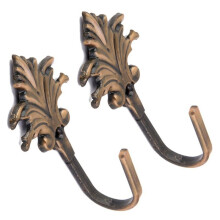 4Pcs Vintage Maple Leaves Curtain Tieback Tassel Hooks Door Wall Hook Bronze