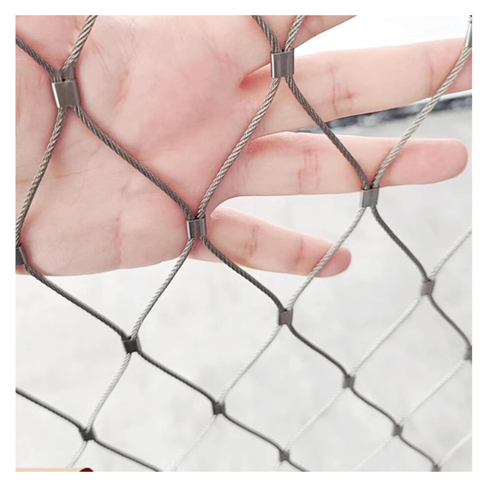 304 Stainless Steel Wire Rope Mesh Heavyduty Corrosionresistant Netting For Garden Zoo Fence And Balustrade Infill (L1.5xw1m / L4.92xw3.28ft) 9771547795131