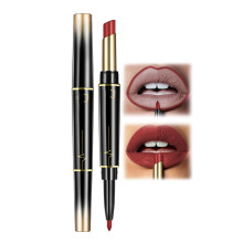 2 in 1 Double Ended Matte Waterproof Lipstick and Lip Liner Combo for Long Lasting Precise Lip Definition