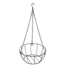Metal Hanging Planter Basket with Chain, Durable Iron Flower Pot Holder for Balcony and Garden Decor