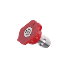 Red 0 Degree Pressure Washer Nozzle Tip, 1/4 Inch Stainless Steel for Maximum Cleaning Power