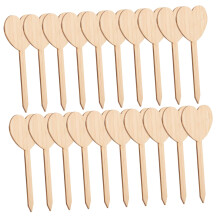 20Pcs Heart Shaped Wooden Plant Labels for Garden Succulents Herb Pots Indoor Outdoor Seedlings