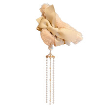Hair Claw Clip for Women, Korean Butterfly Acrylic Hair Clip with Pearl Tassel Bow and Nonslip Grip