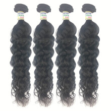 Virgin Brazilian Natural Wave Hair Bundles with Closure 28 Inch, Double Weft, Tangle, Colorable