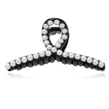 Large Pearl Hair Claw Clip for Women, Elegant Cross Design with Secure Hold for Daily Wear