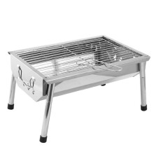 Stainless Steel Portable Charcoal Grill, Foldable BBQ Grill for Outdoor Camping Picnic Travel
