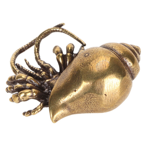 Brass Hermit Crab Tea Pet; Size 3.7x3.4 cm; Copper
