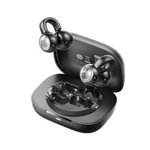 (Black) Clip-On Bluetooth Earbuds,Open-Ear Sports Headphones,Wireless bone conduction earphones