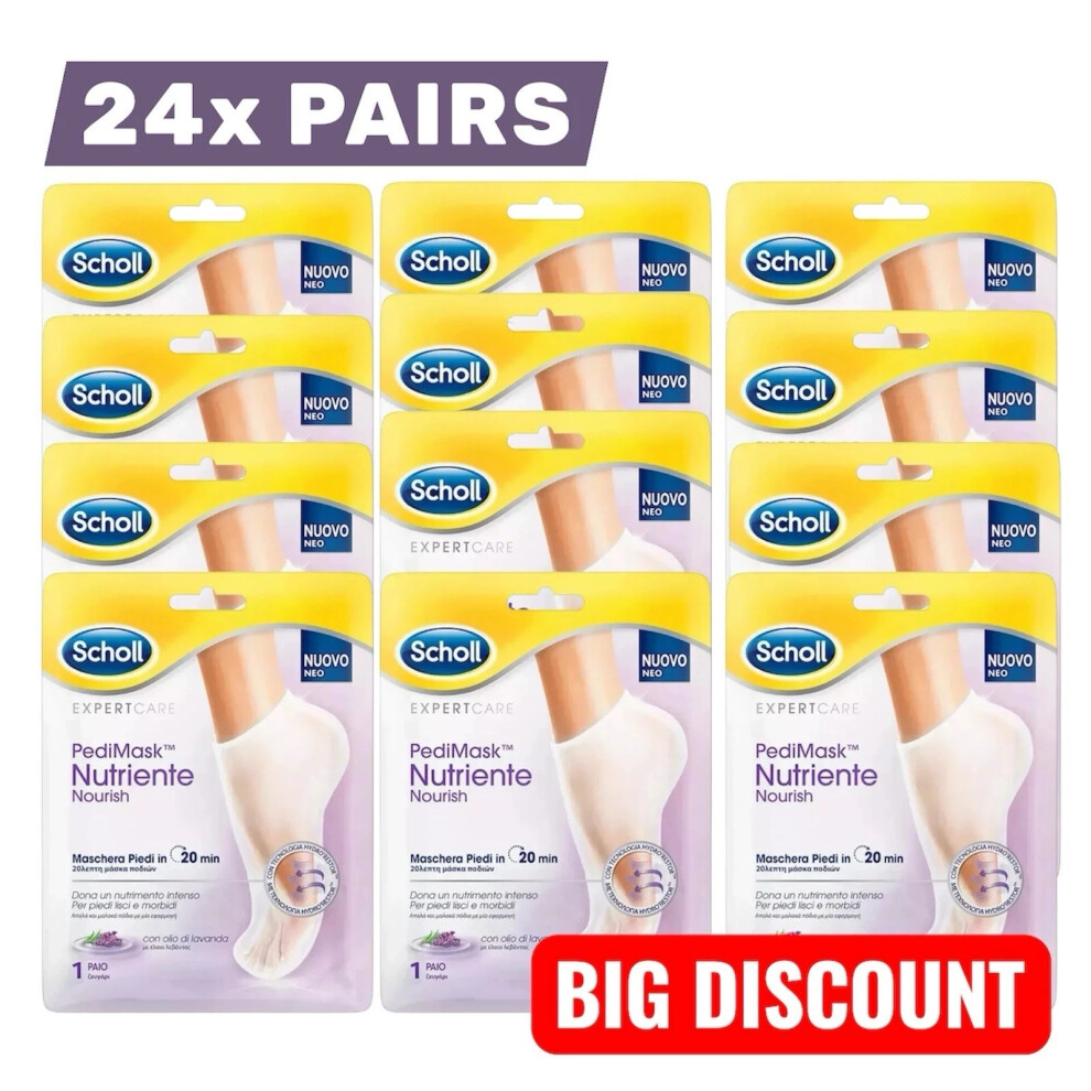 24x Scholl Moisturising Foot Mask Cracked Heel Dry Feet Repair Softening Socks