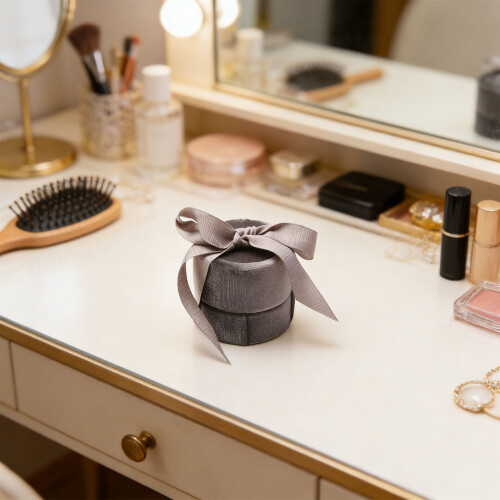 Stylish Circular Bowknot Designs Plastic Box-Pink pendant box 2