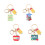 4 Pieces Lightweight Stationery Themed Keychains Gift For 1