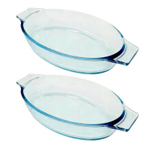 Kleines ovales Kochgeschirr-Set aus Glas, geeignet für-L