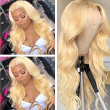 613 Blonde Lace Front Wig Human Hair Body Wave 13x4 HD Transparent Lace Pre Plucked 30 Inch 150%