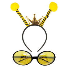 Bee Costume Accessories Headband and Glasses Set for Adults, Lightweight Reusable Cloth, Playful Bee Design