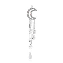 Elegant Moon Tassel Hair Clip for Women Alloy Star Dangle Hairpin Wedding Rhinestone Accessory