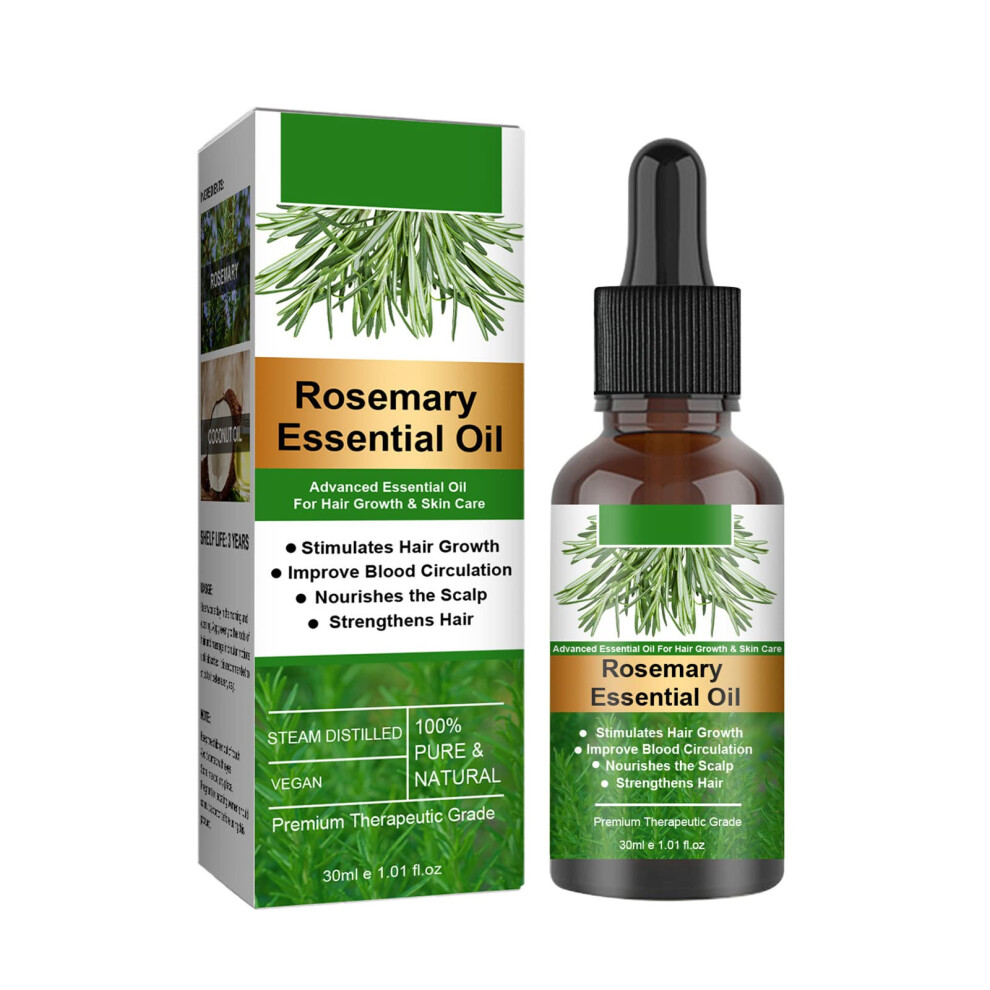 Rosemary Oil for Hair Growth, Organic Essential Oil for Hair Loss Treatment and Deep Scalp Nourishment, 1 Pack