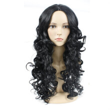 Long Curly Black Wig for Women Natural Looking Texture Soft Touch with Bangs Ready to Wear