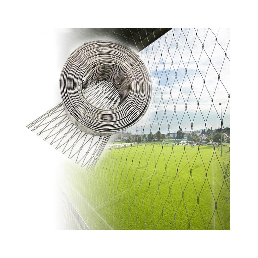 304 Stainless Steel Wire Rope Mesh Fence For Zoo Animal Enclosure And Balcony Safety, Silver 2.5Mm 9073542943600