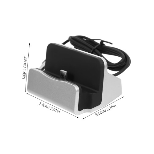 USB Type C and Micro USB Charging Dock Stand for Phone – Dual Connector, Charge and Sync, Desk Use 1
