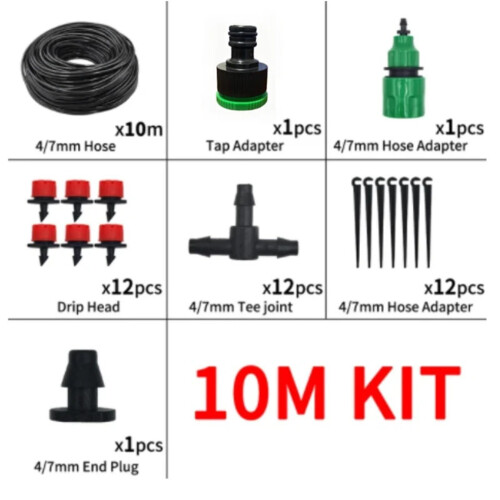 Drip Irrigation System 10M Garden Micro Kit with Adjustable Drippers, Water Saving Automatic Watering 1