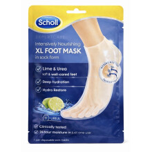 1x Pair Scholl XL Foot Mask Socks Intensive Repair Dry Cracked Feet Lime UREA