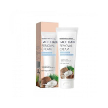 (2pcs)Crème dépilatoire visage sans douleur pour femmes et hommes - Formule peau sensibleNettoyante et apaisanteTous types de peau