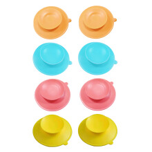 8Pcs Silicone Baby Tableware Suction Cups Double Sided Non-Slip Pads
