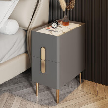 Solid Wood Bedside Table with Drawers, Narrow White Nightstand for Small Bedroom, Modern Minimalist Design