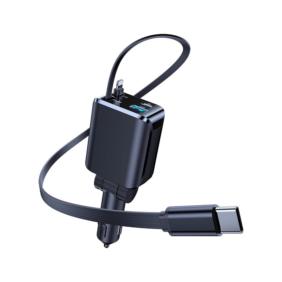 4 In 1 Retractable Car Charger 69W Fast Charging Usb C Car Charger With 2 Built-In Cables Dual Car Charger Adapter 6031233277215