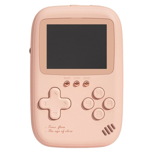 Console de Jogos Portátil com Bateria Externa de 10000mAh, 2,8 Polegadas, com Jogos Clássicos, Cor Rosa.