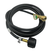 15FT Propane Adapter Hose with Gauge, Quick Connect Propane Extension Hose for Gas Grill and 20 lb Tank