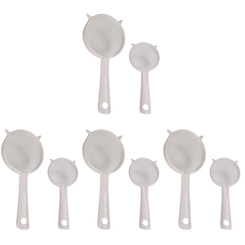8Pcs White Ultra Fine Mesh Sieve PP Kitchen Tool for Soy Milk Filter