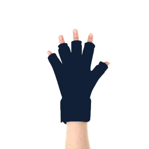 (Blue) Finger Arthritis Compression Ice Glove with Reusable Gel Cold Pack for Pain Relief