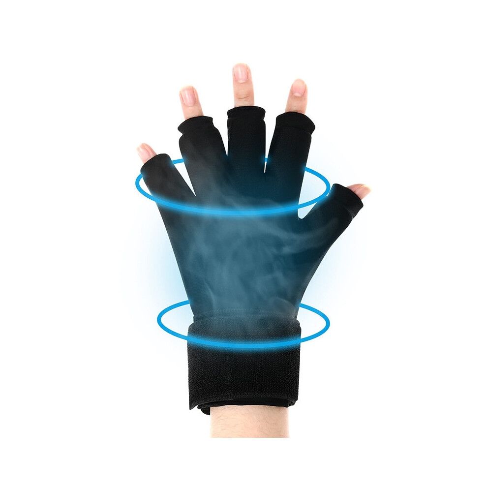 Black (Black) Finger Arthritis Compression Ice Glove With Reusable Gel Cold Pack For Pain Relief