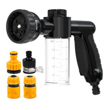 (black) Car Foam Sprayer Nozzle Water Sprinkler With Soap Reservoir Garden Hose Water Spray Gun