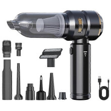 (Black) ST-6659 Brushless Motor compatible Car Vacuum Cleaner Multifunction Handheld Car Home Cleaning Tool